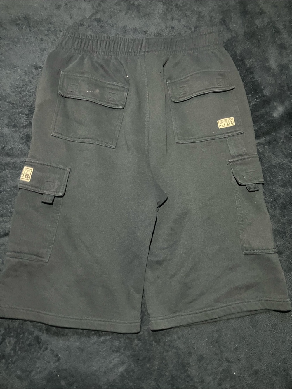 Men's Black Cargo Pocket Shorts with Patch Detail